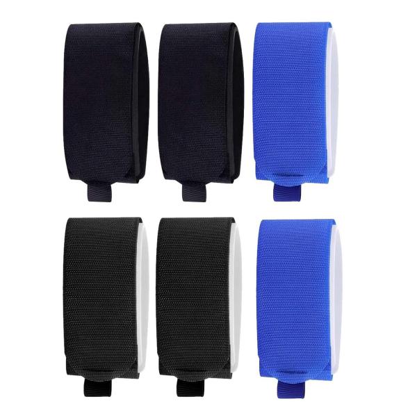 6 個 スキーストラップキャリアテープ 多目的スノーキャリアストラップ スキーアクセサリー EVAパッド付き の運搬に