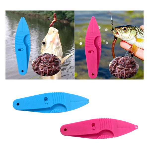 ミミズクリップフック釣り用具 頑丈 軽量 高速餌付け装置 ブルー