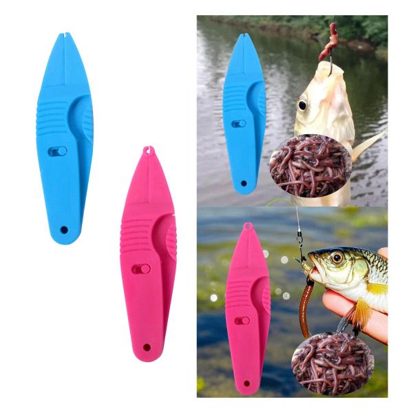 ミミズクリップフック釣り用具 頑丈 軽量 高速餌付け装置 ブルー
