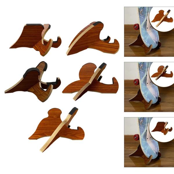 スケートボードスタンド 木製 実用的 頑丈 DIY 簡単組み立て スケートボードホルダー スタイルA