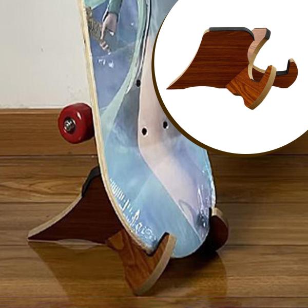 スケートボードスタンド 木製 実用的 頑丈 DIY 簡単組み立て スケートボードホルダー スタイル B