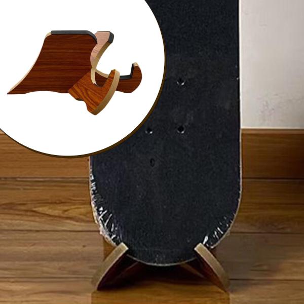 スケートボードスタンド 木製 実用的 頑丈 DIY 簡単組み立て スケートボードホルダー スタイル B
