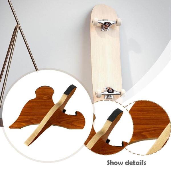 スケートボードスタンド 木製 実用的 頑丈 DIY 簡単組み立て スケートボードホルダー スタイル D