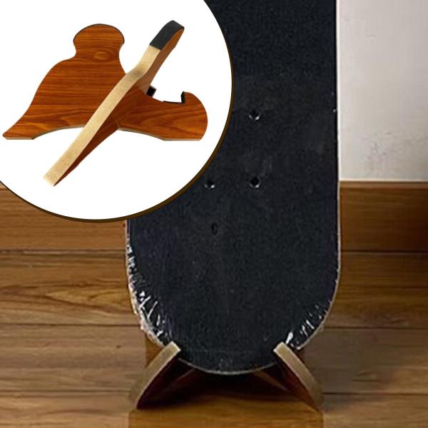 スケートボードスタンド 木製 実用的 頑丈 DIY 簡単組み立て スケートボードホルダー スタイル D