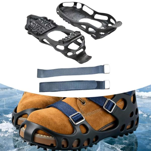 アイスクリート 24スパイク 軽量ポータブルアイゼン アウトドアハイキング 冬用 L
