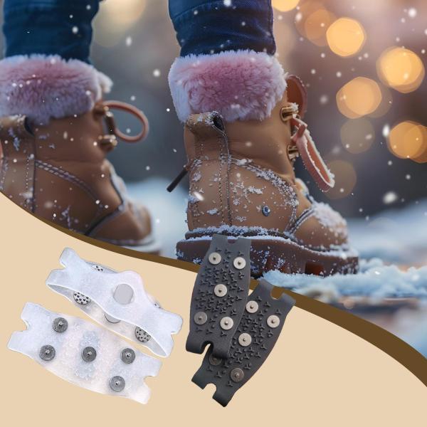 冬のアクティビティに最適な、滑り止め機能付きポータブルアイゼン（アイスクリート）