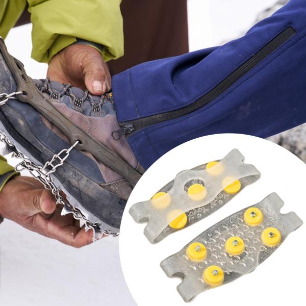 靴やブーツ用のアイスクリート ハイキング 登山 ジョギング用シューズグリップ ホワイト