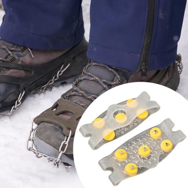 靴やブーツ用のアイスクリート ハイキング 登山 ジョギング用シューズグリップ ホワイト