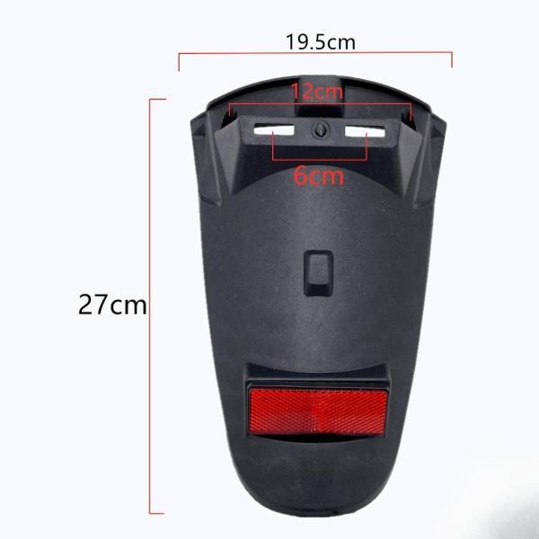 電動バイク用リアマッドガード ナンバープレートブラケット アクセサリー 27x19.5cm スプラッシュガード オートバイ用 ブラックカラー ポータブ