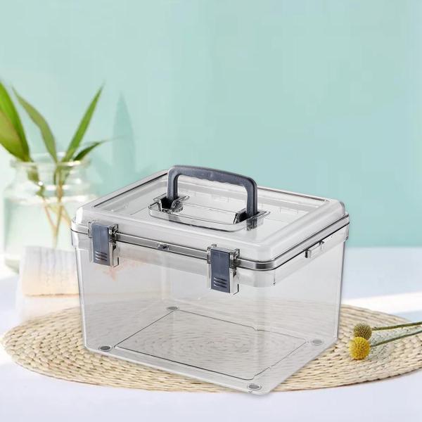カメラ保護ケース ハンドル付き 透明 防水 ドライボックス 耐久性 29cmx23cmx18cm