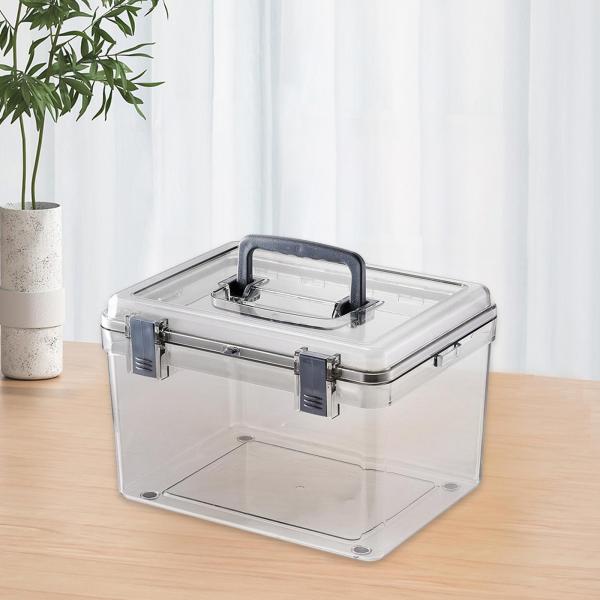 カメラ保護ケース ハンドル付き 透明 防水 ドライボックス 耐久性 29cmx23cmx18cm