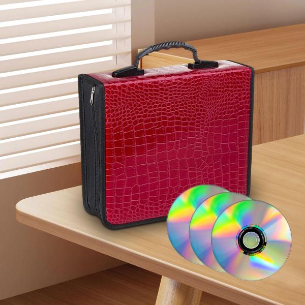 CDケースホルダー DVDディスクケース 防水 防塵 ポータブル ハード PUレザー 収納バッグ 車 オフィス 旅行 自宅用