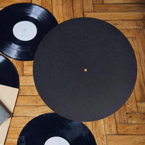 ターンテーブル プラッター マット 12インチ 蓄音機マット レコードプレーヤー マット レコードプレーヤー ブラック
