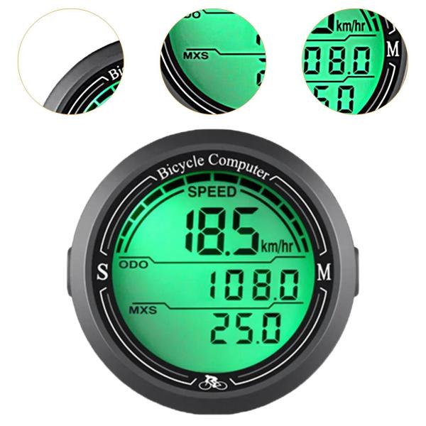 自転車コンピュータースピードメーター頑丈なサイクリング機器有線ブラックオートバックライト大型デジタルディスプレイアクセサリー走行距離計