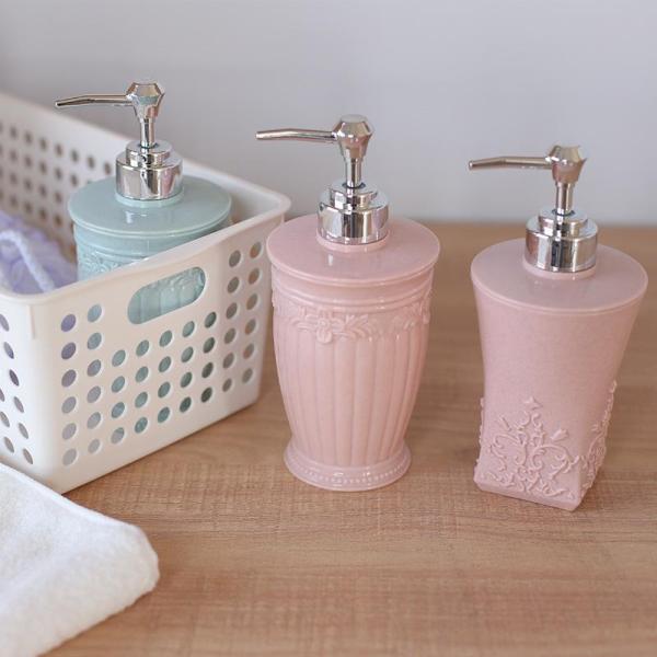 ブルースクエアボトム ハンドポンプディスペンサー シャンプー容器400ml