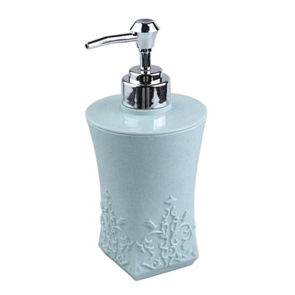 ブルースクエアボトム ハンドポンプディスペンサー シャンプー容器400ml