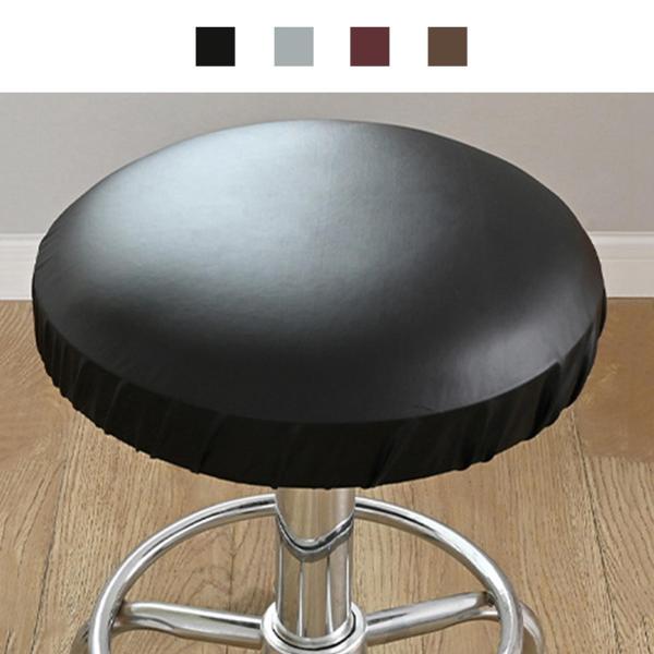 高級スツールチェアカバー、弾性耐性PUレザー伸縮性防塵スツールスリップカバー、チェアー、家庭用35-45cm , 