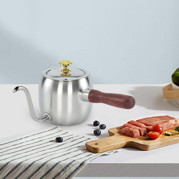 ステンレス鋼のキッチンティーポット細い口500mlの長い狭い注ぎ口耐久性のあるドリップケトルコーヒーポット