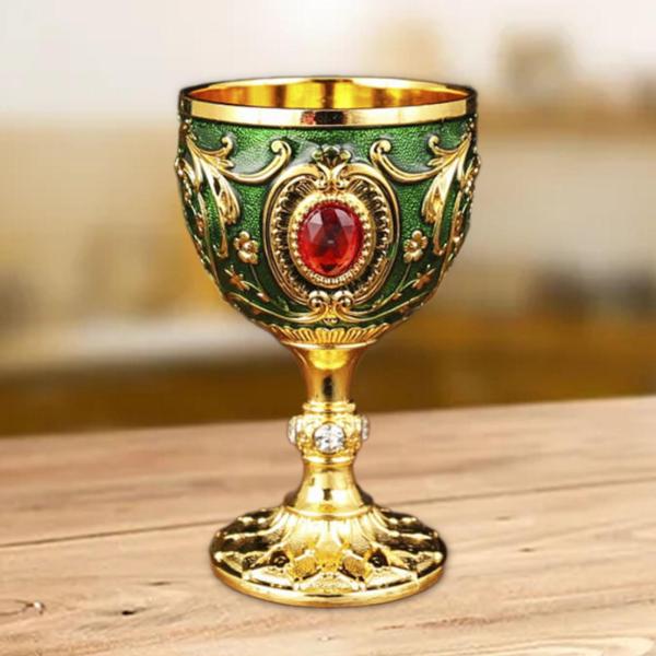 グリーン ゴブレットマグ 金属製ワインカップ 旅行用ゴブレット ウェディングギフト