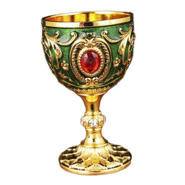 グリーン ゴブレットマグ 金属製ワインカップ 旅行用ゴブレット ウェディングギフト