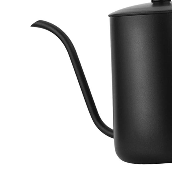 注ぎ口ケトル ハンドドリップコーヒーポット 350ml 蓋付き 人間工学に基づいたハンドル コーヒーティーポット グースネックコーヒーケトル コーヒー
