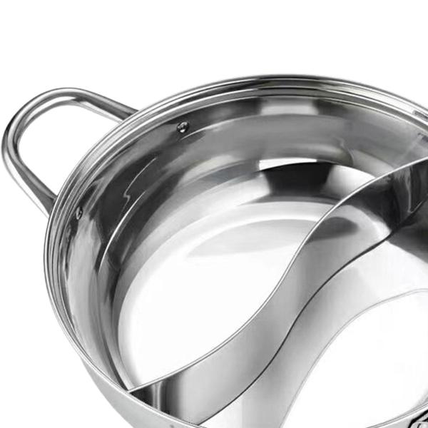仕切り付き鍋 しゃぶしゃぶ用仕切り鍋 キッチン調理器具 キッチン用品 マンダリンダック鍋 キャンプ用ダブルフレーバー鍋