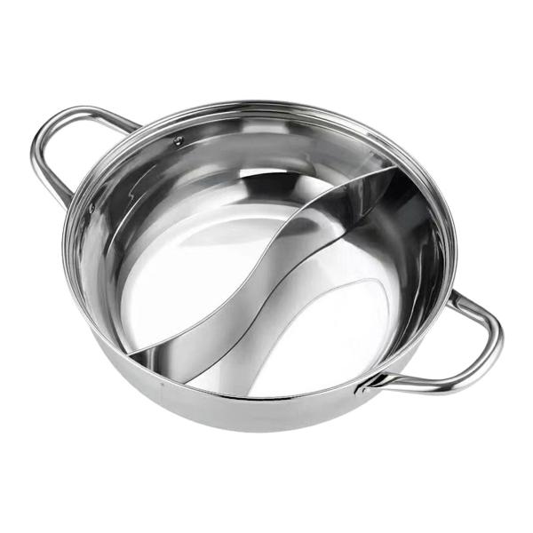 仕切り付き鍋 しゃぶしゃぶ用仕切り鍋 キッチン調理器具 キッチン用品 マンダリンダック鍋 キャンプ用ダブルフレーバー鍋