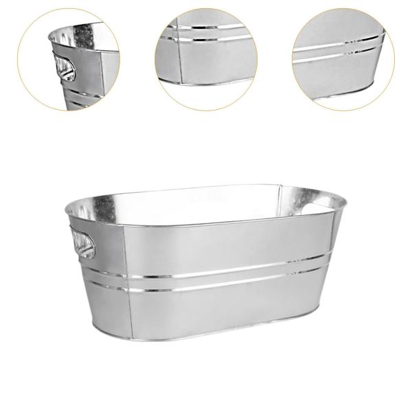 亜鉛メッキタブアイスバケツアイスホルダーポータブル缶パーティー用アイスタブビールバケツワイン冷却ビールドリンクホテル用
