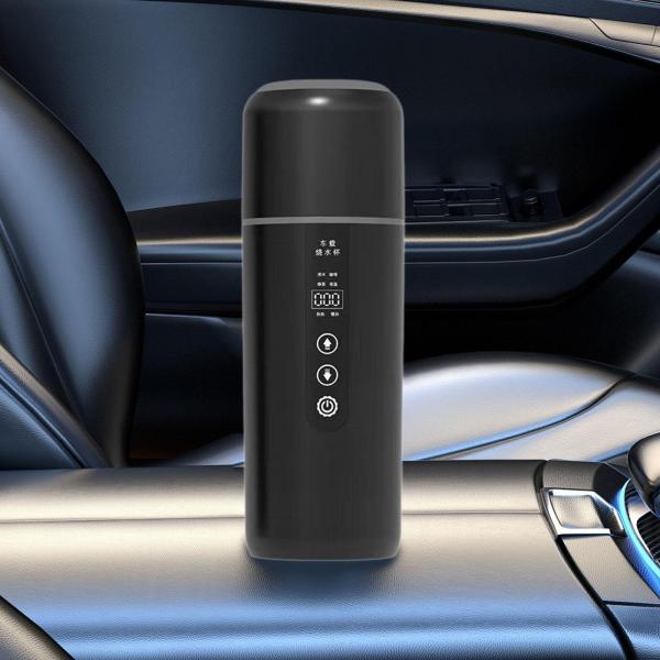 ブラック 車用ヒーターカップ 12V 24V 電気自動車ケトルボイラー加熱カップ