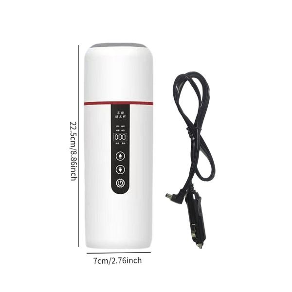 ホワイト 車用ヒーターカップ 12V 24V 電気自動車ケトルボイラー加熱カップ