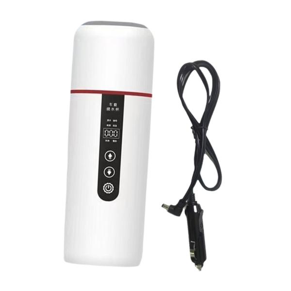 ホワイト 車用ヒーターカップ 12V 24V 電気自動車ケトルボイラー加熱カップ