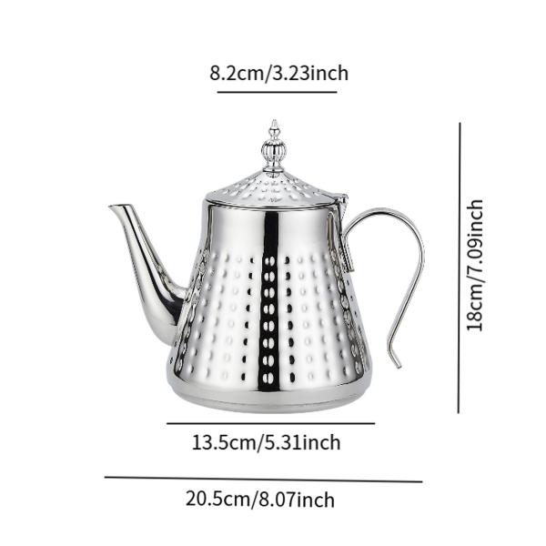 ステンレススチール製ティーケトル ティーメーカー 家庭用 少人数用 屋内 屋外用 1.3L