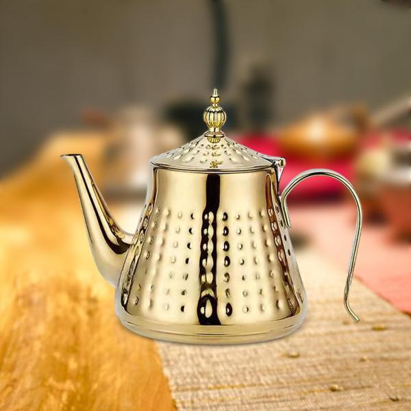 ステンレススチール ティーケトル コーヒーポット ティーメーカー パーティー オフィス レストラン用 1.3L