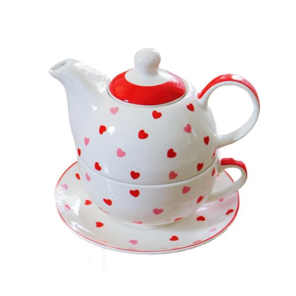 セラミックティーケトル 磁器ティーケトル 耐熱 ポータブルティーポットとカップソーサーセット 家庭用 レストラン ホテル用