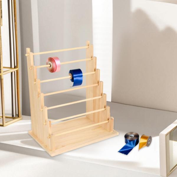 木製リボンオーガナイザー 和紙テープオーガナイザー 収納ホルダー ジュエリー収納棚 ブレスレットディスプレイホルダー フラワーショップ用