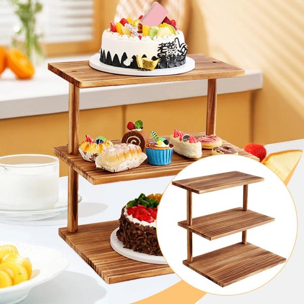 お値下げいたしました！ 大型 カップケーキスタンド(35個分) 3段木製カップケーキスタンド カップケーキディスプレイライザー