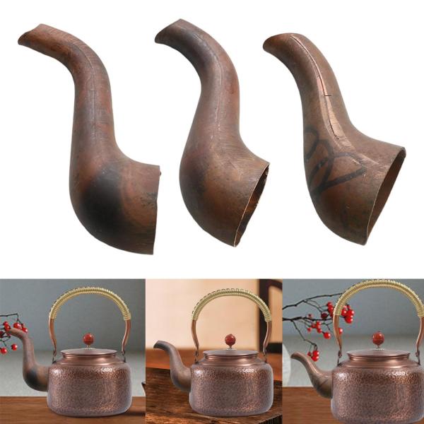 銅製ティーケトル交換用注ぎ口 取り付け簡単 金属製注ぎ口 ティーポットパーツ 11.5x3.5 cm