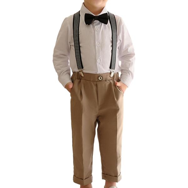 男の子紳士服フォーマルウェアサスペンダーパンツフォーマルスーツ服フォーマルイベント洗礼誕生日結婚式パーティー用