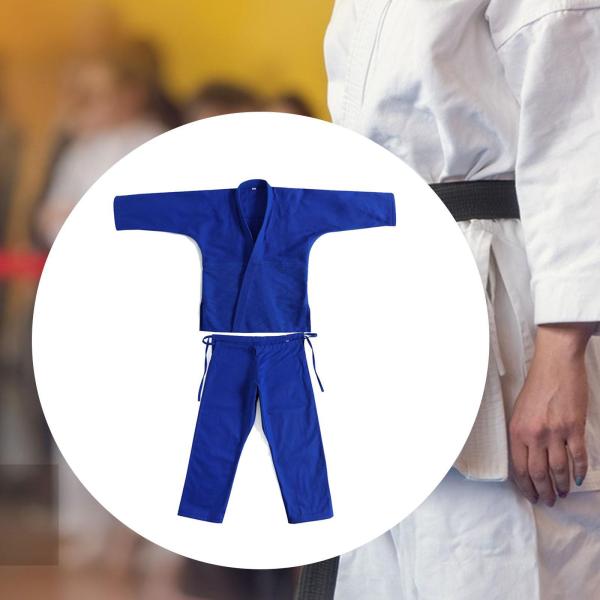 柔道着 通気性 柔術ユニフォーム 競技用 スパーリング トレーニング用 ブルー 180cm
