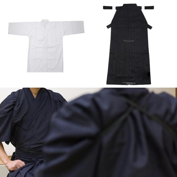 剣道ユニフォームセット 剣道袴 通気性 忍者 柔道 和服 袴 165cm 白と黒