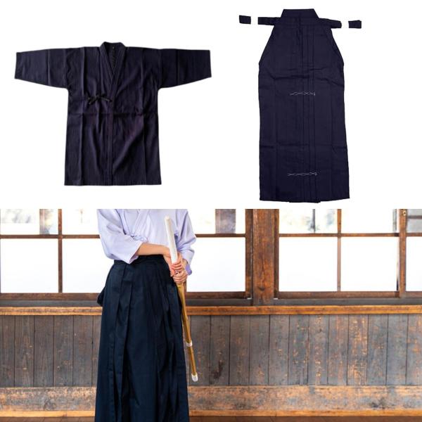 剣道ユニフォームセット 剣道袴 通気性 忍者 柔道 和服 袴 185cm 青と青