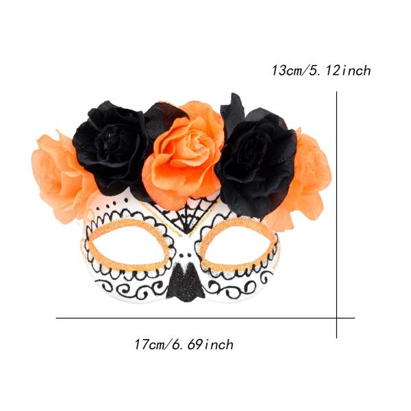 仮面舞踏会マスク パーティー用品 クラブ ハロウィン カーニバル用 ノベルティアイマスク 17x13cm オレンジ