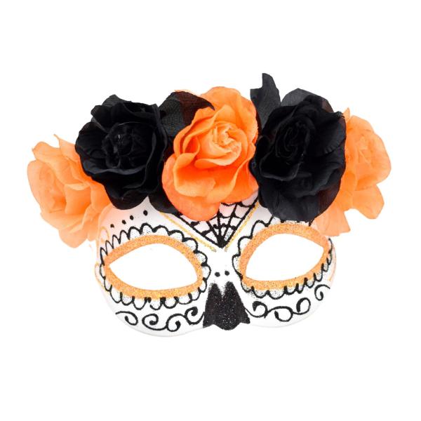 仮面舞踏会マスク パーティー用品 クラブ ハロウィン カーニバル用 ノベルティアイマスク 17x13cm オレンジ
