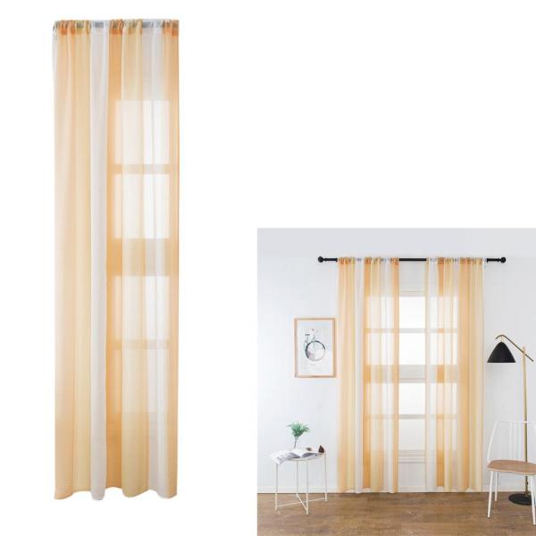 窓用シアーカーテン ロッドポケット フェイクリネン ボイルカーテン 100x200cm 色_1