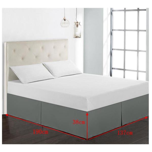 グレー_フル ホテルプリーツベッドスカート ベッドスカート