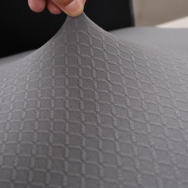 ジャカード ポリエステル ストレッチ ダイニング シート  グレー_L