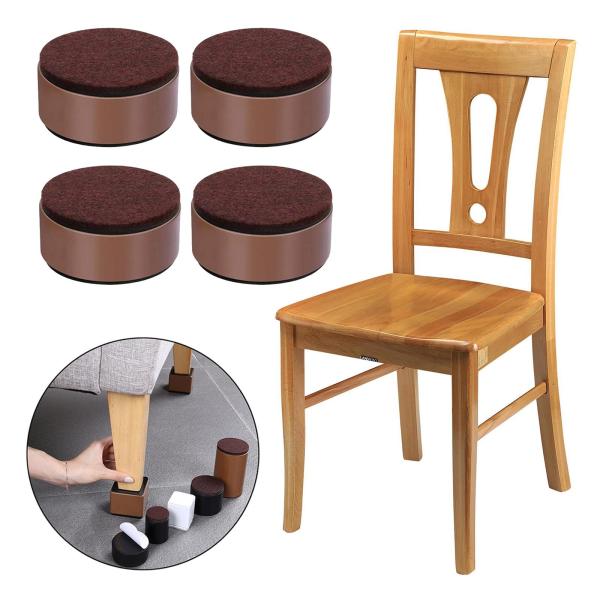 多機能ベッドレイザーワードローブソファフィートーノンブラケットホームアクセサリー , ブラウン32mm