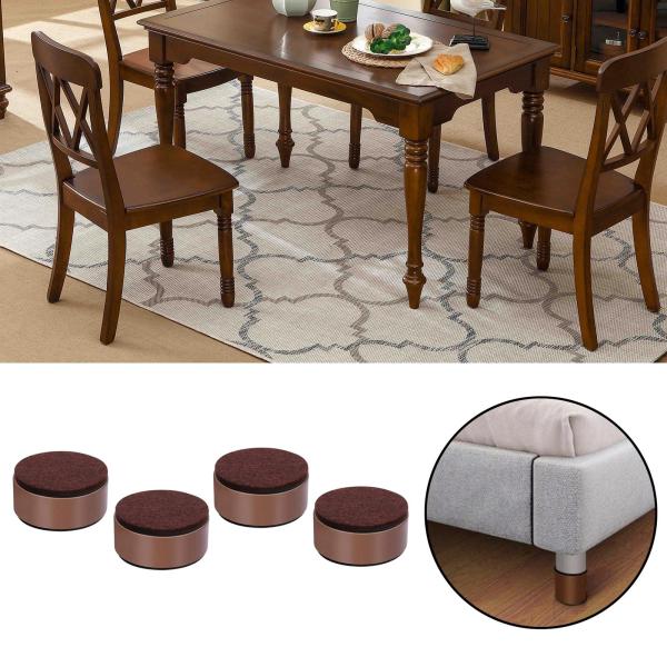 多機能ベッドレイザーワードローブソファフィートーノンブラケットホームアクセサリー , ブラウン32mm