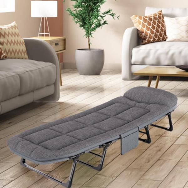 折りたたみベッド キャンプ用コット 快適 ポータブル 丈夫 オフィス ラウンジャー 背もたれ ベッド ラウンジ ホーム キャンプ アパート 睡眠用