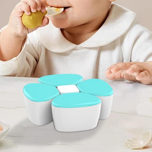 牛乳粉末ディスペンサーポータブル蓋付きの餌を食べるピクニック屋外のライトブルーのために